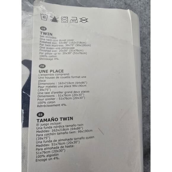 Ikea Urskog Kids Bedding Tiger White Navy Single Duvet Cover & 1 Pillow Case - Picture 4 of 4